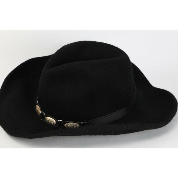 SCALA Black Wool Fedora Cowboy Western Hat One Size - Picture 6 of 12